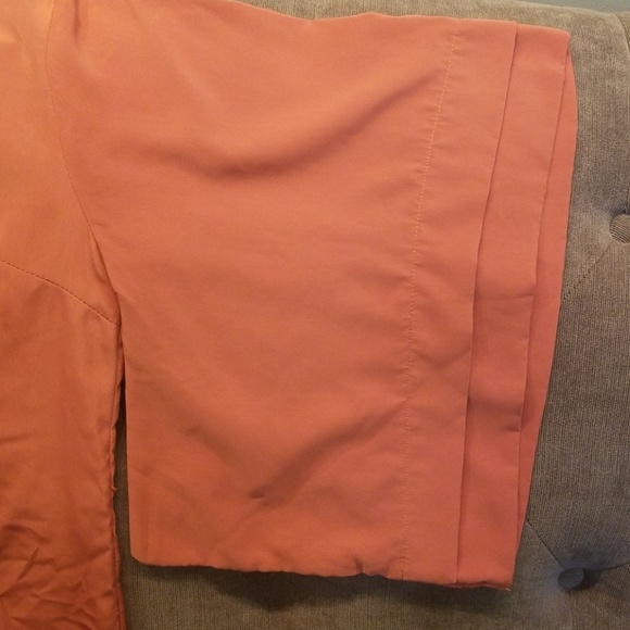 Rust color flare sleeve dress - Picture 3 of 5